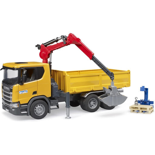 Bruder 03551 Scania Super 560R Bau-LKW mit Kran und Zubehör