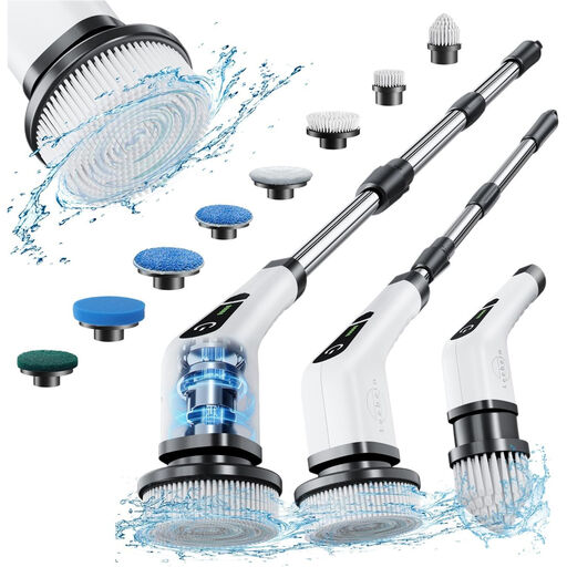 Electric Cleaning Brush Cordless with 8 Interchangeable Drill Brush Heads