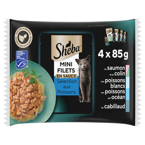 Sheba Mini Fillets in Sauce Fish Selection Cat Food