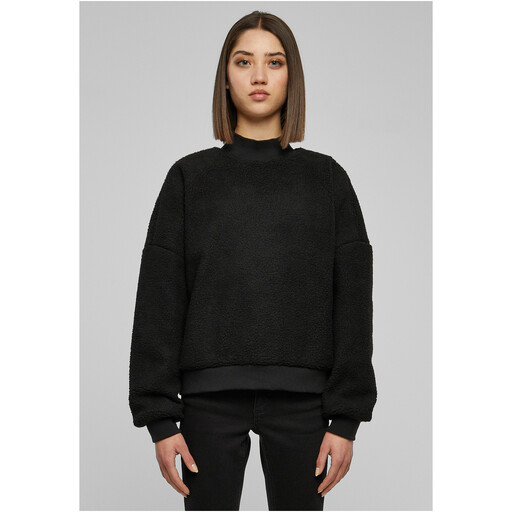Urban Classics Ladies Sherpa Crewneck in Black