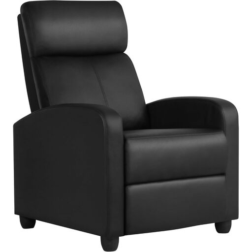 Yaheetech Recliner Armchair in schwarzem Kunstleder