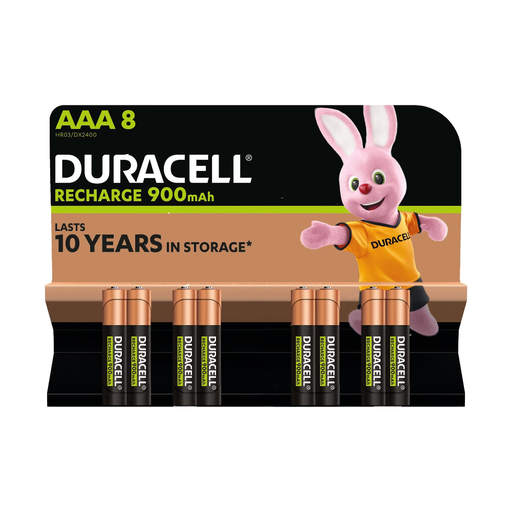 Duracell Rechargeable AAA Batteries (Pack of 8), 900 mAh