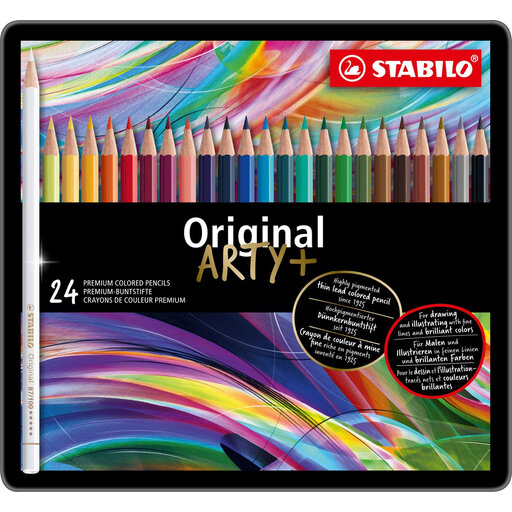 STABILO Premium Coloured Pencil Set - Original Metal Case with 24 Colours