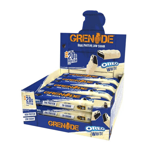 Grenade High Protein Low Sugar Protein Nutrition Bar White Oreo