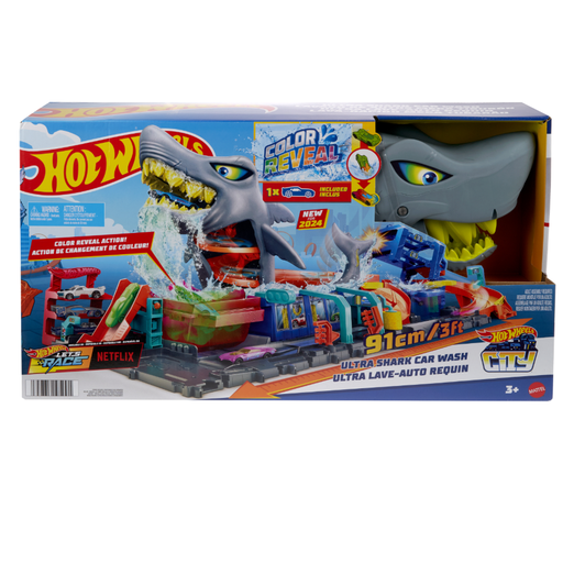 Hot Wheels City Shark Attack Car Wash Playset