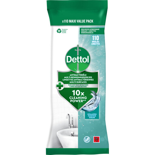 Dettol Wipes Power & Fresh Ocean 110pcs