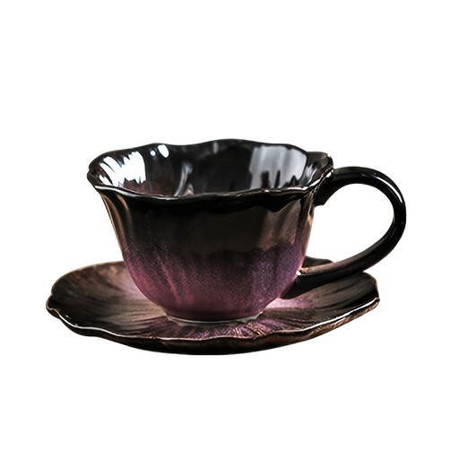 YumiPLUS Gradient Purple Flower Coffee Cup Set