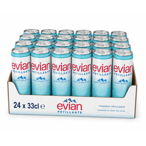 EVIAN Sparkling Natural Mineral Water 24 x 33 cl
