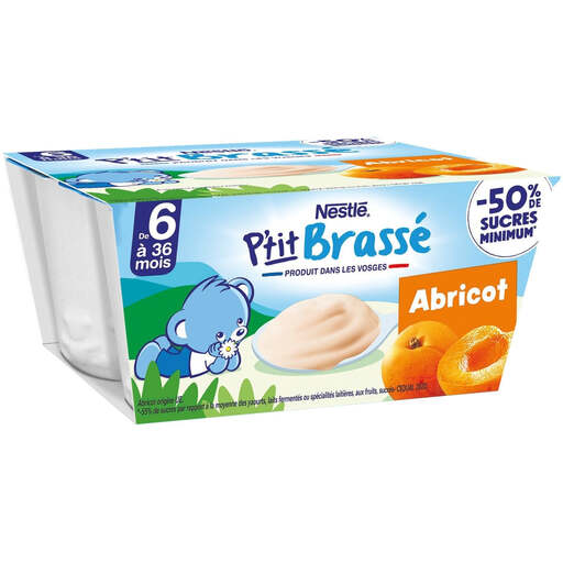 Nestle Bébé Bébé apricot dairy dessert, four 100 g pots