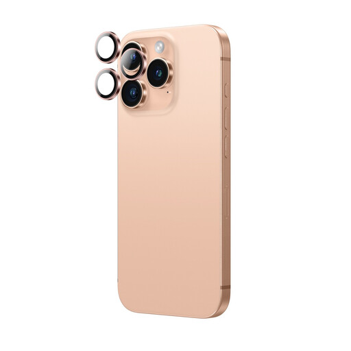 AmazingThing AR Aluminum 3-Lens Glass with Camera Lens Frame for iPhone 16 Pro / 16 Pro Max - Rose Gold