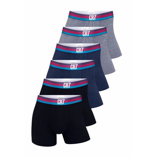 CR7 6 Pack Trunks Black/Navy/Grey