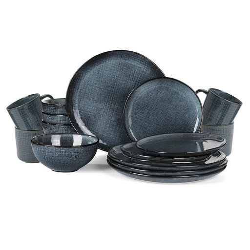Richmount 16 件套海军蓝色餐具套装