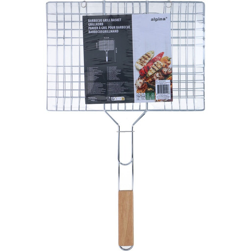 Alpina BBQ Grill Basket - Silver, 55x35x2cm