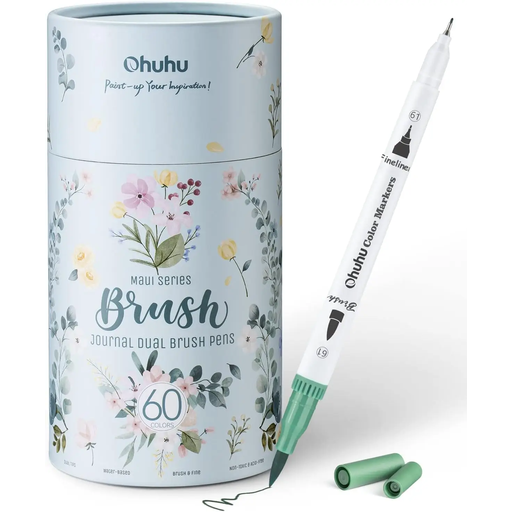 Ohuhu Colouring Pens, 60 Dual Tip Brush Pens