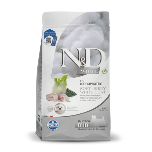 Farmina N&D, bar, spiruline et fenouil, aliment pour chien adulte de petite taille, 2 kg