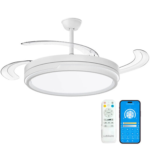 LEDUNI Deckenventilator mit LED-Licht Madera