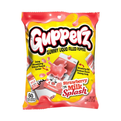 Gupperz Strawberry Milk Splash Candy - 72 g