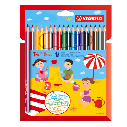 STABILO Trio - Bo?te en carton avec 18 couleurs assorties