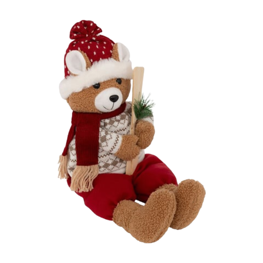 Seated Skiing Bear 50 cm