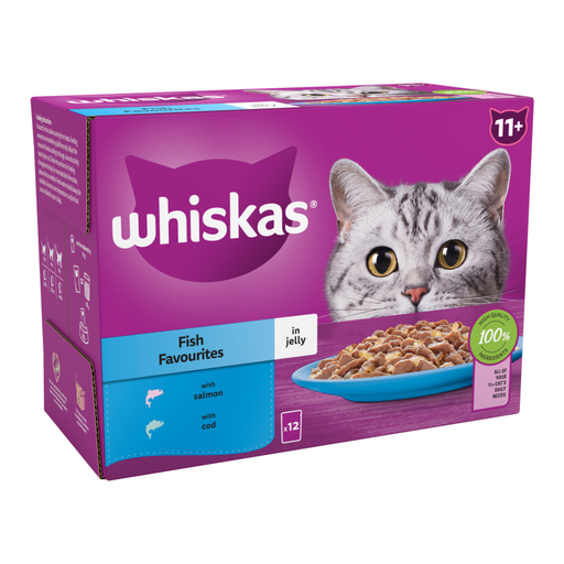 Whiskas 11+ Fish Favourites Senior Wet Cat Food Pouches