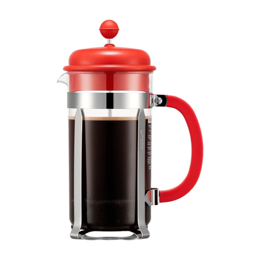 Bodum Caffettiera 1L - 8 Tasses - Rouge Vif - Cafetière à Piston
