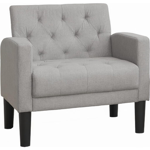 GRAVFORCE Wingback Chair in Light Grey Fabric