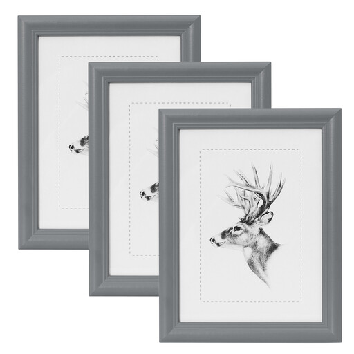 Woltu Bilderrahmen 20x30 cm, 3er-Set, Grau
