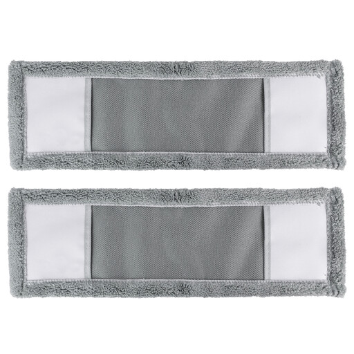 JVL Grey Microfibre Mop Replacement Pads, Pack of 2