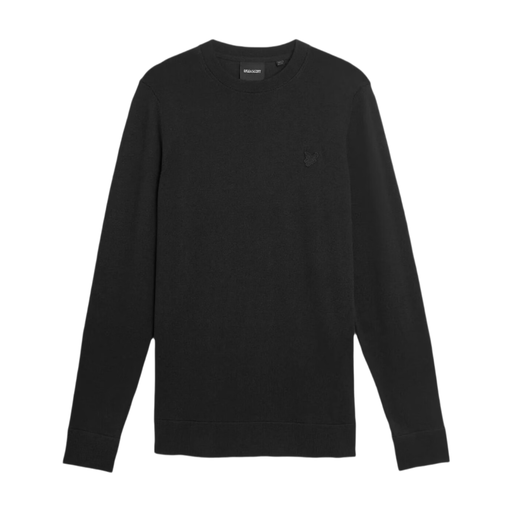 Lyle & Scott 男士超细棉圆领套头衫 - 黑色