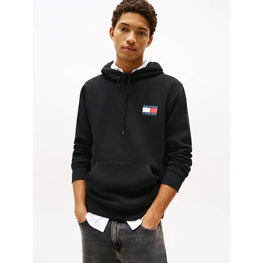 Tommy Hilfiger TJM REG ESSENTIAL FLAG HOOD EXT Men Black XXL