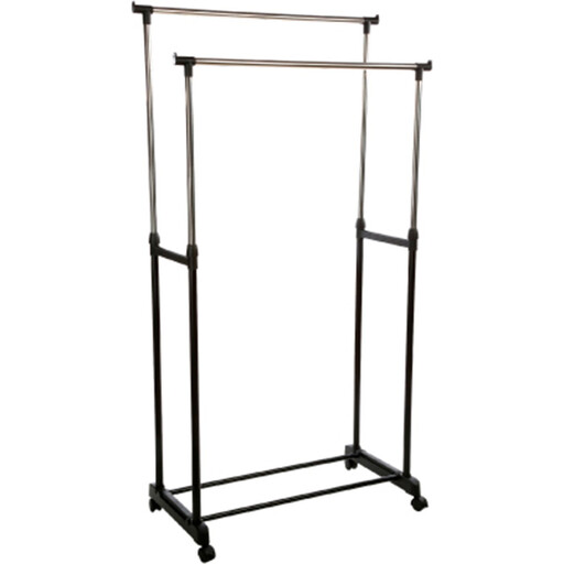 5five Garment Rack - Metal/Plastic, Adjustable Height 97-170 cm, Black
