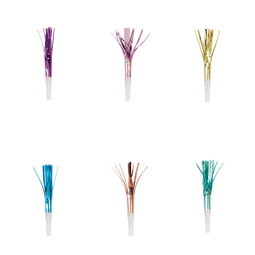 Unique Party Noisemaker Party Blowers, Assorted, 8 Pack