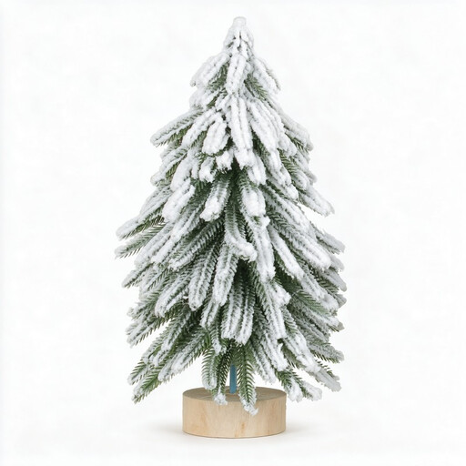 1PC 11.4Inch Snow Tabletop Christmas Tree mit Holzsockel