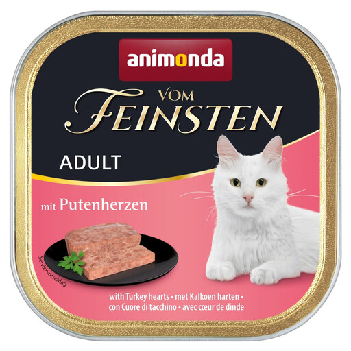 animonda Vom Feinsten Adult Turkey Hearts Wet Food, Grain-Free, 32 × 100 g