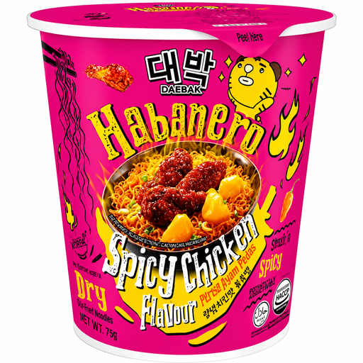 DAEBAK Habanero Spicy Chicken Noodles Cup 79g