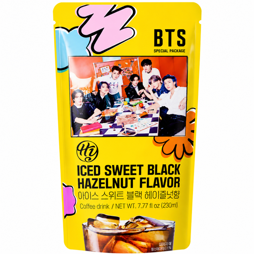 BTS Iced Sweet Black Coffee Hazelnut Flavor, 230 ml