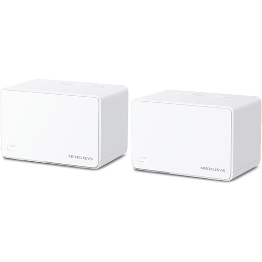 MERCUSYS Halo H3000X Mesh Wi-Fi System (2-Pack), Wi-Fi 6 AX3000 Dual-Band Router & Repeater, 3 × Gigabit Ports per Unit, MU-MIMO, WPA3, Parental Controls, Recommended for Homes with 2–4 Bedrooms