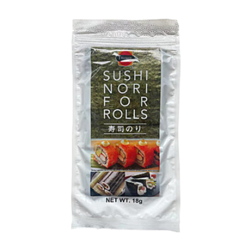 J-BASKET Half Cut Nori for Rolls 18g (15 Sheets)
