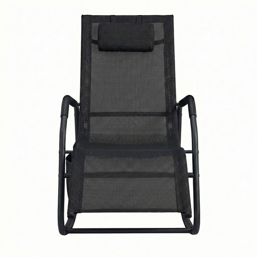 JOYFURNOS Outdoor Recliner Chair, Breathable Fabric Rocking Lounger
