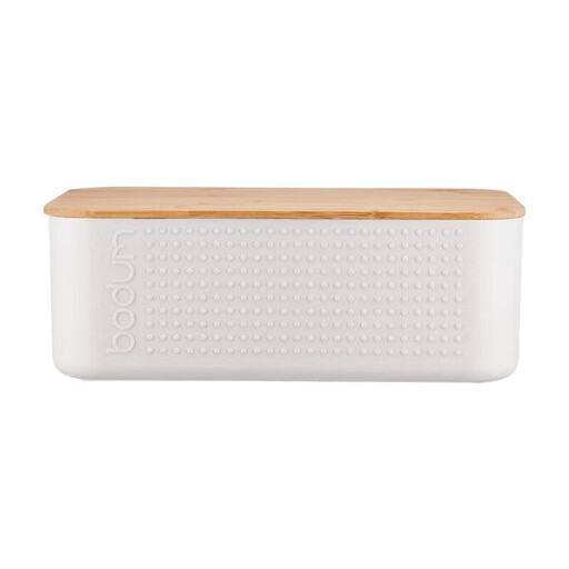 Bodum BISTRO Bread Box Large, White with Bamboo Lid