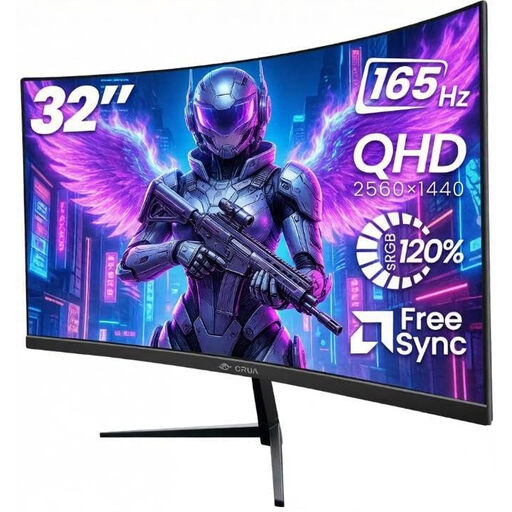 CRUA 32 Zoll WQHD Curved Gaming Monitor
