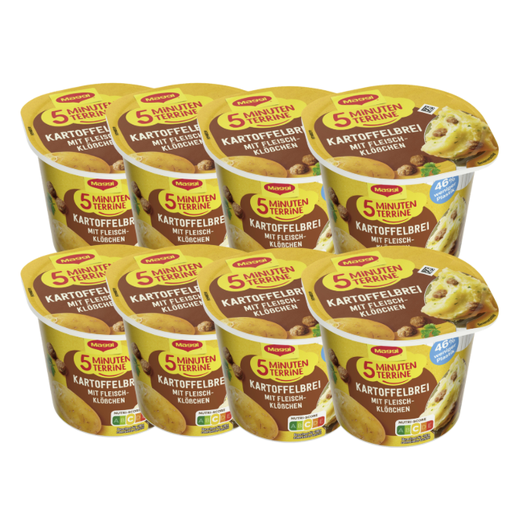 Maggi 5 Minuten Terrine Mashed Potatoes with Meatballs 8x46g