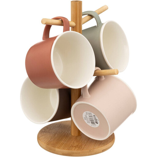 Secret de Gourmet Nature Ceramic Mug Set with Stand