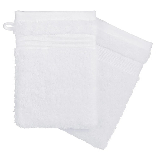 Pack of 2 Face Towels, 15 x 21 cm, 100% Cotton, 450 g/sq m, White
