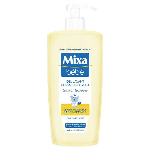 MIXA BABY Soap-Free Hypoallergenic Baby Body & Hair Wash - 750ml