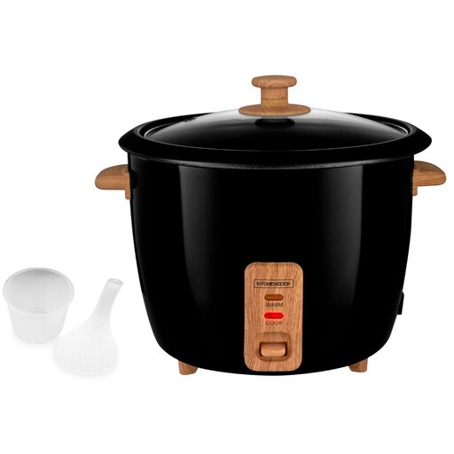 KitchenCook Japan Wood Black Rice Cooker 1L