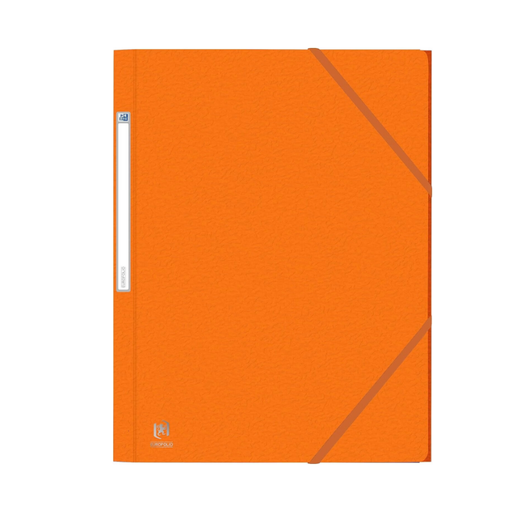 OXFORD 3 翻盖 Eurofolio+ Prestige A4 文件夹，橙色弹力带