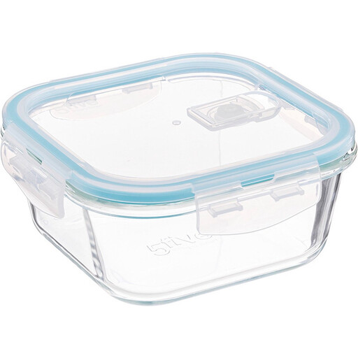 5five Glass Storage Box - 0.8L, Blue