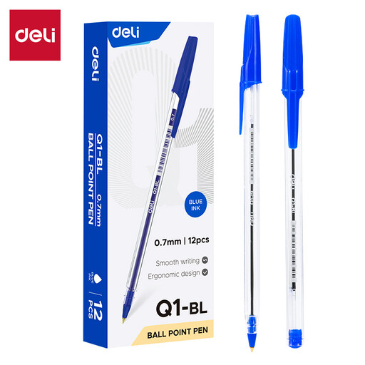 Deli Ballpoint Pen, Office Writing Supplies, 12-Pack