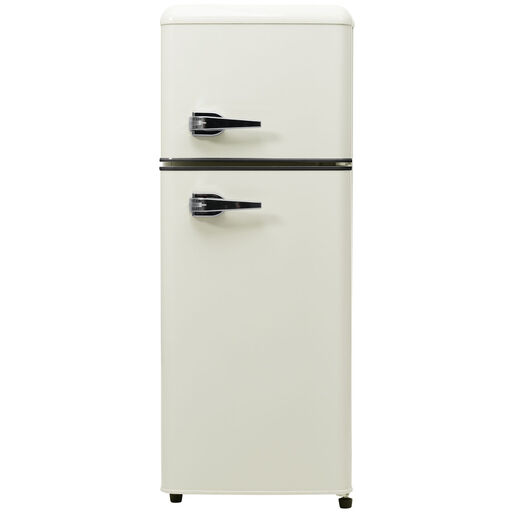 Réfrigérateur compact double porte 92 L, finition crème